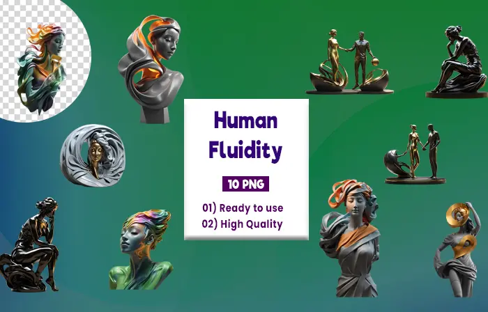Luxurious Human Fluidity 3D Statue Elements Pack image